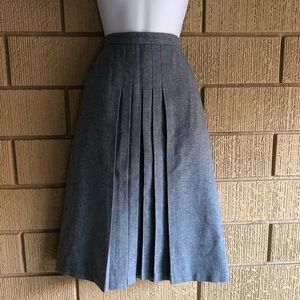 Vintage Wool School Girl Skirt Pleated
